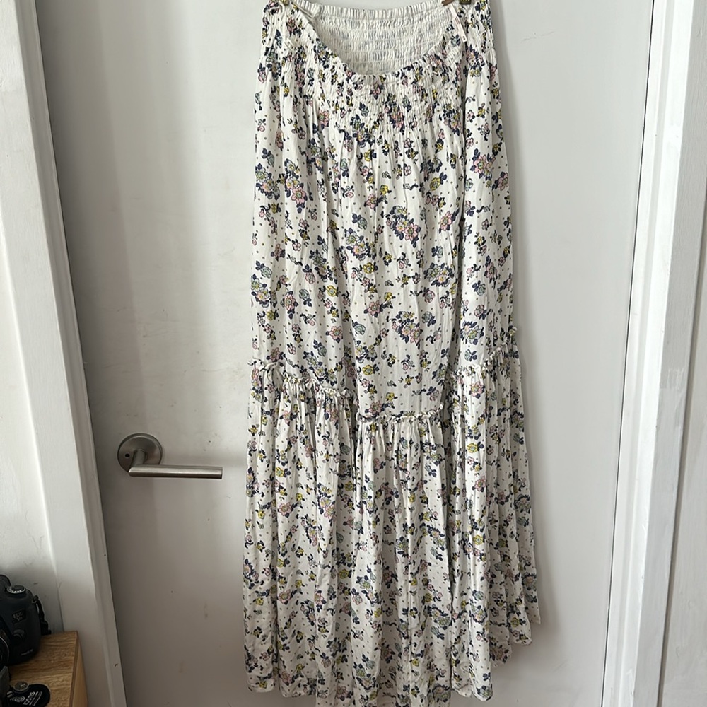 Free  People Women's Secret Garden Prarie Skirt Ivory Combo - Picture 7 of 7